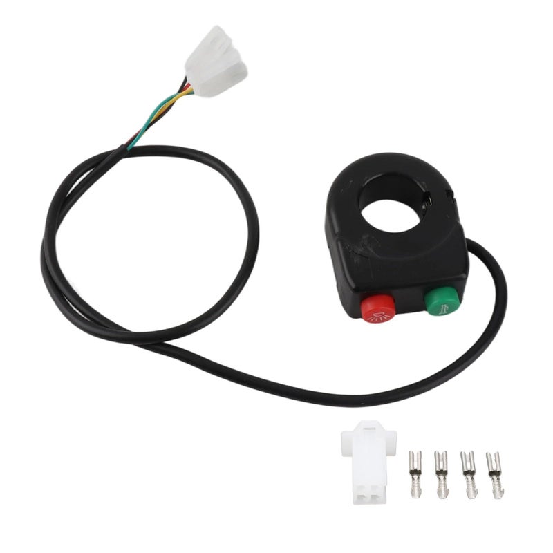 EVGATSAUTO مفتاح مصباح السيارة EVGATSAUTO، 12 فولت زر مقبض مفتاح تشغيل وإيقاف لمقود الدراجة النارية سكوتر مفتاح تشغيل مقود الدراجة النارية زر جرس الدراجة النارية - Image 1